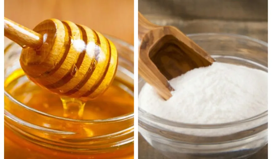 O linguriţă de miere amestecată cu bicarbonat face minuni. Rezultate miraculoase în doar zece minute