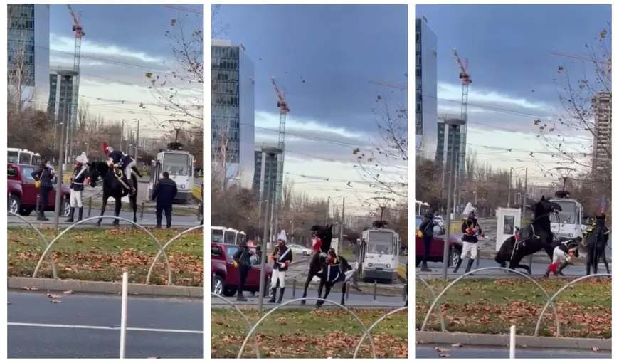 Scenă de tot râsul. Un jandarm încearcă fără succes să se urce pe cal, la parada de 1 Decembrie VIDEO
