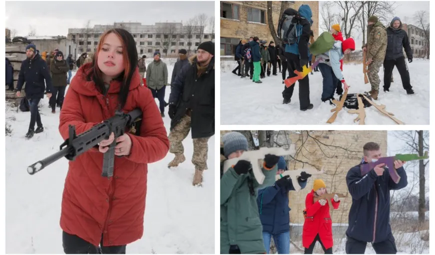 Copiii din Ucraina învaţă să folosească arma în caz că vor fi nevoiţi să-și apere țara de o posibilă invazie a Rusiei