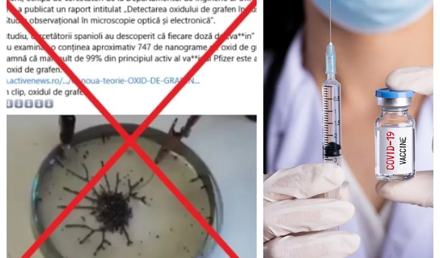 Fake news demontat de Ro Vaccinare: „Vaccinurile NU conţin grafen, clarificăm o tâmpenie care tot apare”
