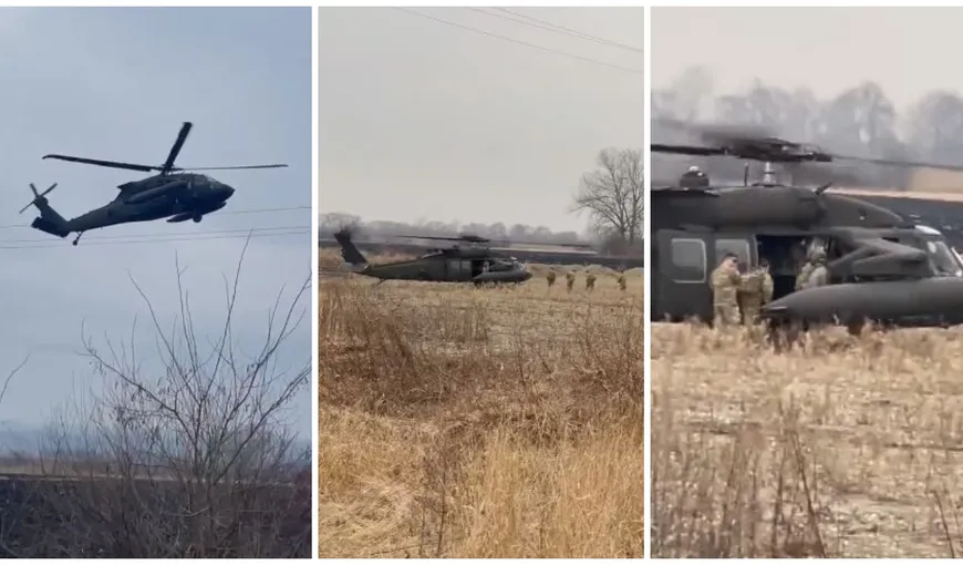 Un elicopter american a aterizat pe un câmp din Suceava. MApN nu a dat explicaţii VIDEO