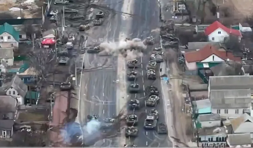 Coloană de tancuri rusești, distrusă de ucraineni. Soldaţii ruşi, interceptaţi: „Comandantul regimentului ucis în acțiune”