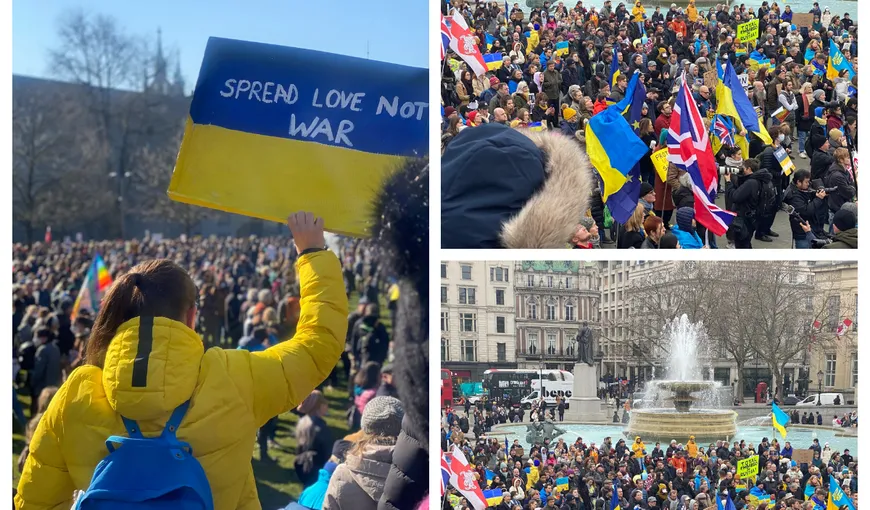 Mitinguri de susţinere a Ucrainei în Paris, Londra, Zurich şi Roma. Mii de oameni s-au rugat pentru pace: „Opriţi-l pe Putin, opriţi războiul!”