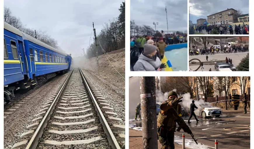 Război în Ucraina: tren cu civili deraiat lângă Kiev. Proteste la Melitopol şi Herson în faţa trupelor ruseşti VIDEO