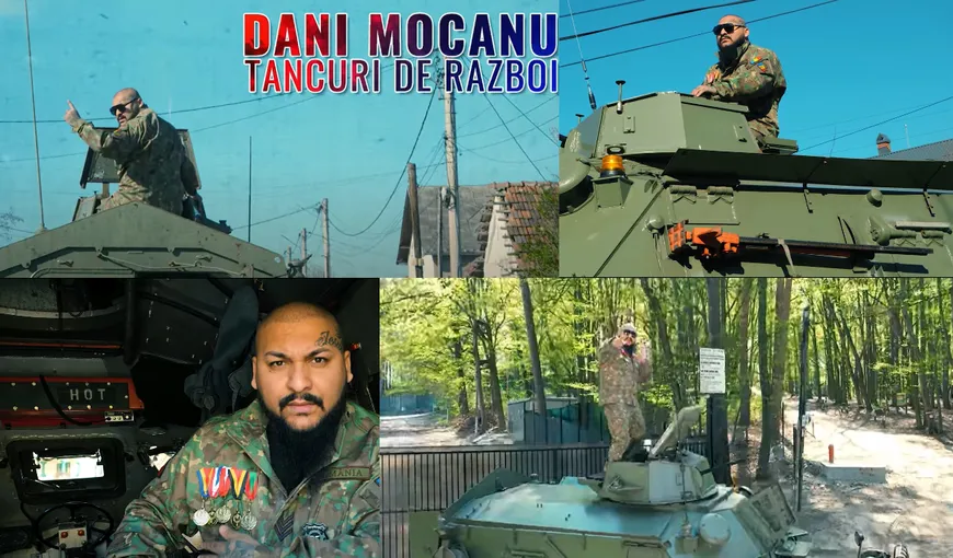 Dani Mocanu a lansat melodia „Tancuri de război”. La filmări, blindatul a provocat un accident
