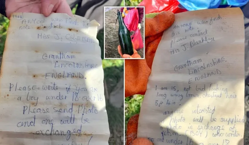 Mesajul pus într-o sticlă și aruncat în apă de două adolescente a primit răspuns 56 de ani mai târziu. Cum s-a încheiat povestea fascinantă
