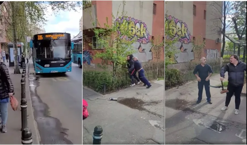 Incident violent în Capitală! Un șofer STB i-a blocat pe călători în autobuz și a snopit în bătaie un livrator de mâncare – VIDEO