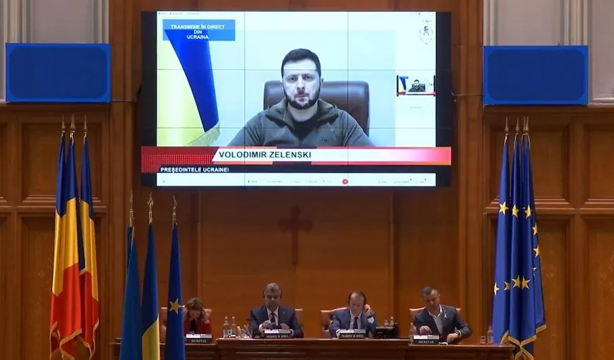 Discursul lui Zelenski în Parlamentul României, umbrit de probleme tehnice. Cum explică Departamentul Tehnic sincopele. Cine a fost traducătorul