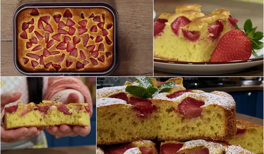 Prăjitură spornică cu căpșuni. Jamila dezvăluie secretul celui mai spectaculos desert al primăverii. VIDEO