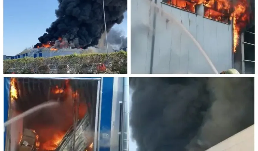 Incendiu violent la o fabrică de cauciucuri din Dej. A fost emis mesaj Ro-Alert