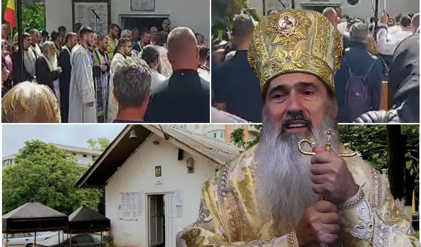 Protest la biserica ridicată ilegal pe un trotuar din Constanţa. Preoţii ameninţă că se vor încuia pe interior. ÎPS Teodosie: „Cei care dărâmă biserici mor în chinuri groaznice”. VIDEO