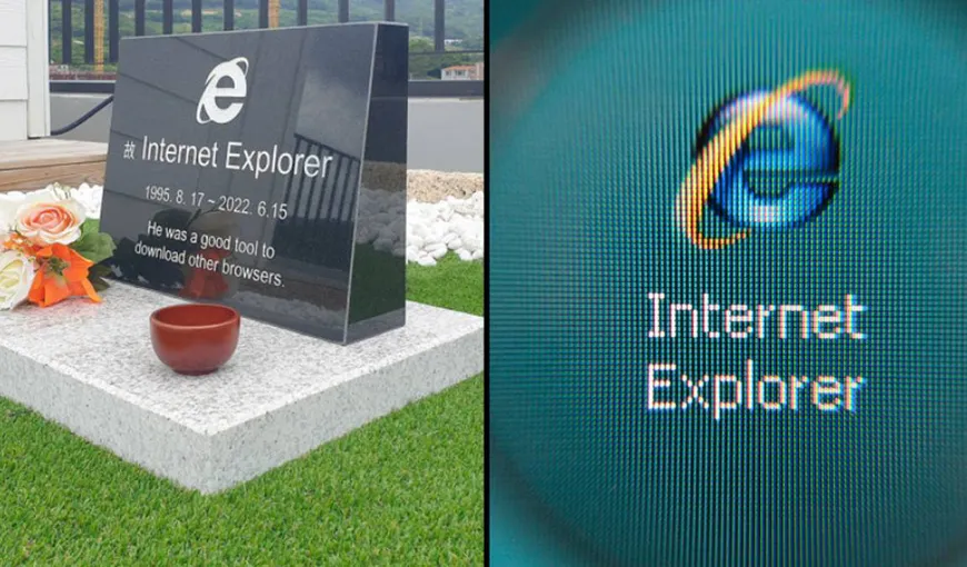 VIRAL Un chinez a făcut o piatră funerară browserului Internet Explorer, închis de Microsoft după 27 de ani