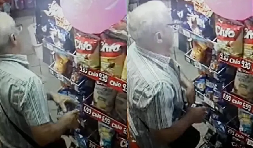 Un bărbat din Bacău a fost filmat când fura alimente din supermarket. Oamenii au sărit să-l apere: „Din cauza sărăciei!” VIDEO