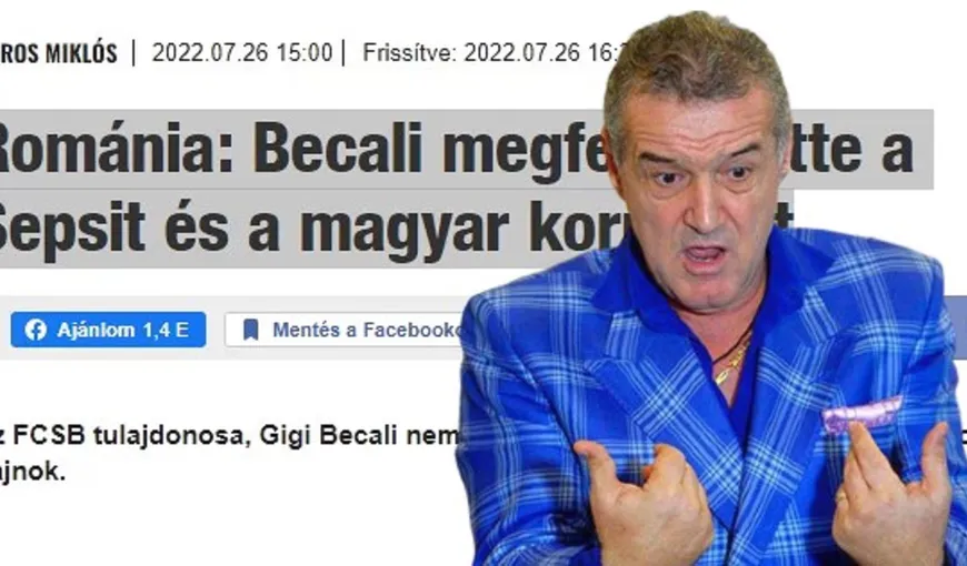 Gigi Becali, desfiinţat în presa din Ungaria după ce l-a atacat pe Viktor Orban. „Agresiv și xenofob!”