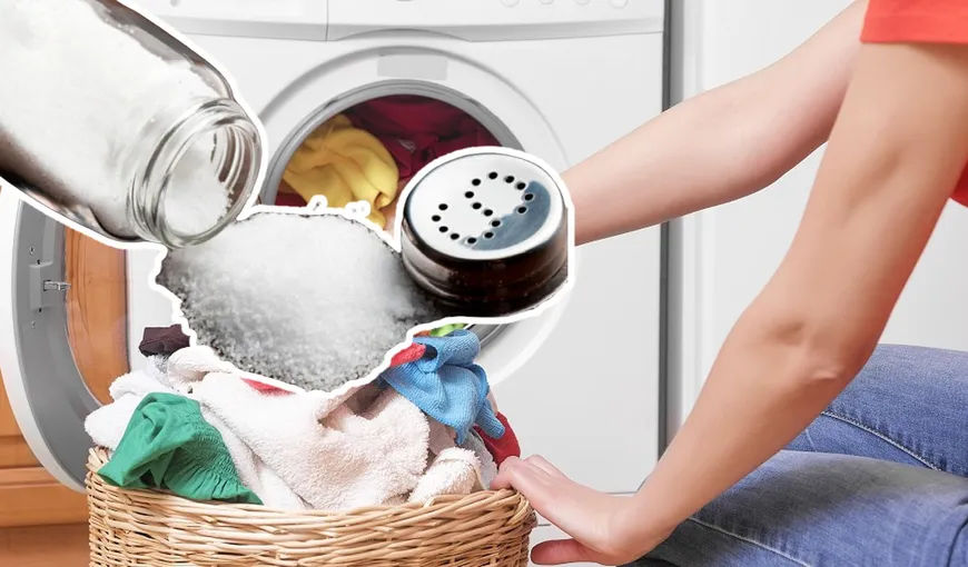 Lasă hainele în apă cu sare înainte a le pune în maşina de spălat. Trucul genial pe care ar trebui să îl știe toate gospodinele