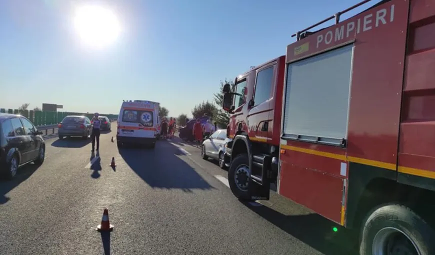 Accident în lanţ pe Autostrada Soarelui. Şase mașini avariate în drum spre mare. Sunt mai mulţi răniţi
