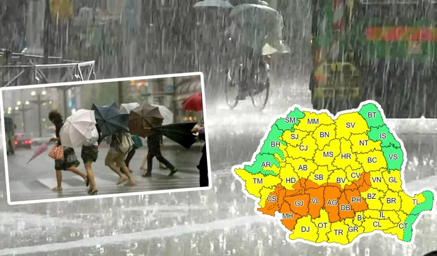Alertă meteo cod portocaliu şi galben de furtuni în aproape toată ţara. De când revine canicula în România