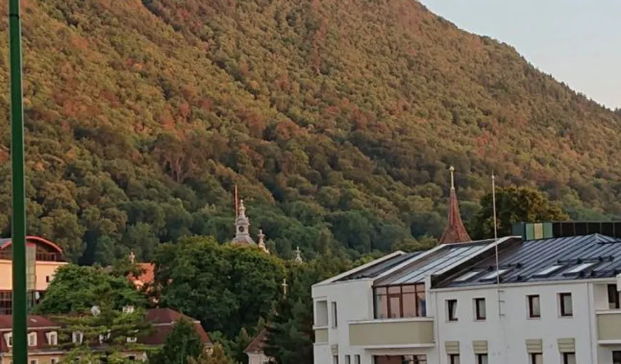 Seceta cruntă din Brașov a transformat Muntele Tâmpa într-un peisaj de toamnă. Explicația specialiștilor. Ce se întâmplă cu copacii