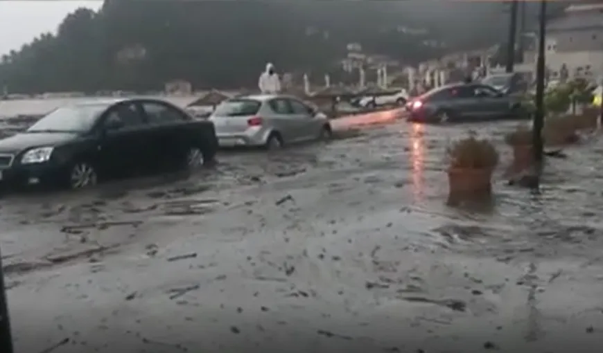Furtuni şi inundaţii în Thassos. Mai multe stațiuni au fost lovite de viituri