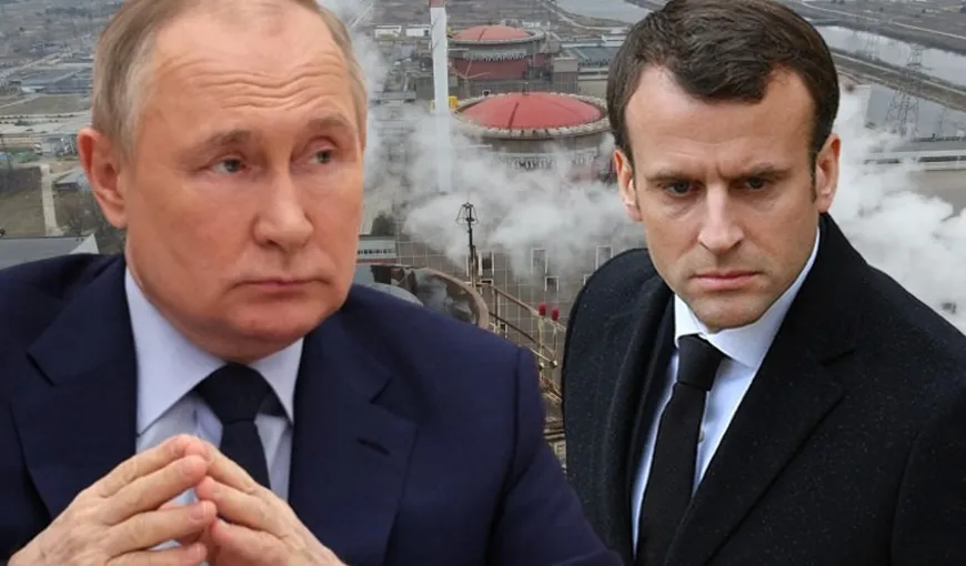 Emmanuel Macron intervine în conflictul Rusia vs. Ucraina. Președintele francez i-a cerut lui Putin retragerea trupelor de la centrala nucleară Zaporojia