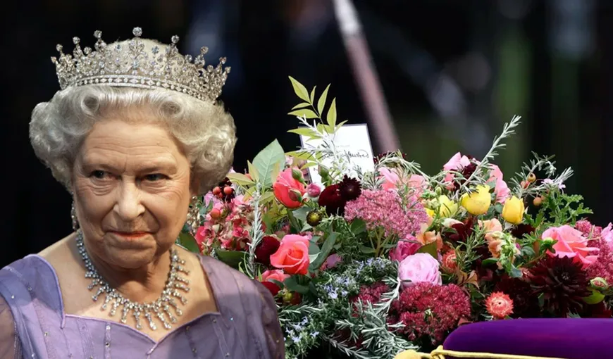Ce se află deasupra sicriului Reginei. Coroana de flori are un simbolism deosebit, ce bilet i-a lăsat Regele Charles printre petale