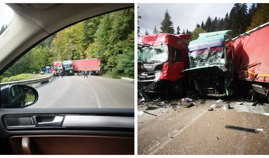 Accident tragic în Neamț. Un șofer de tir a murit după ce a intrat pe contrasens într-un alt camion