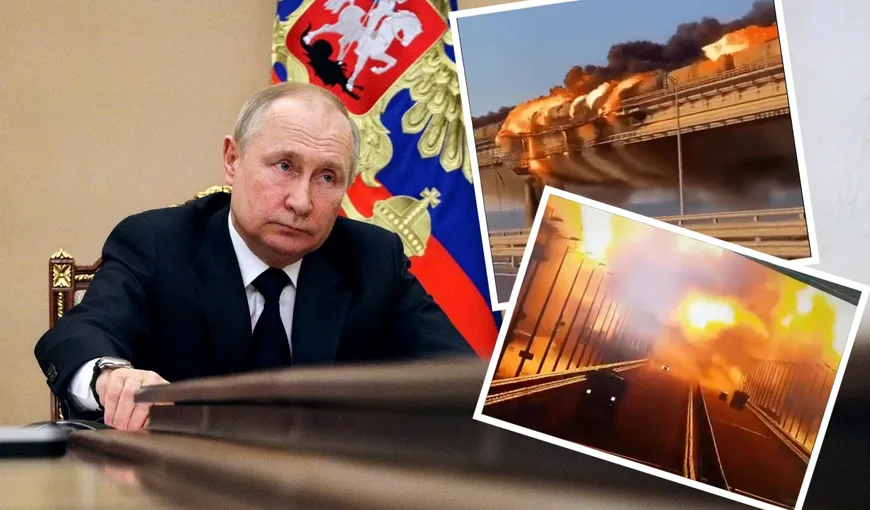 Ipostaza în care Putin nu a mai fost văzut până acum! A rămas fără aer când a vorbit despre explozia de pe podul Kerci, cunoscut şi ca „podul lui Putin”. VIDEO