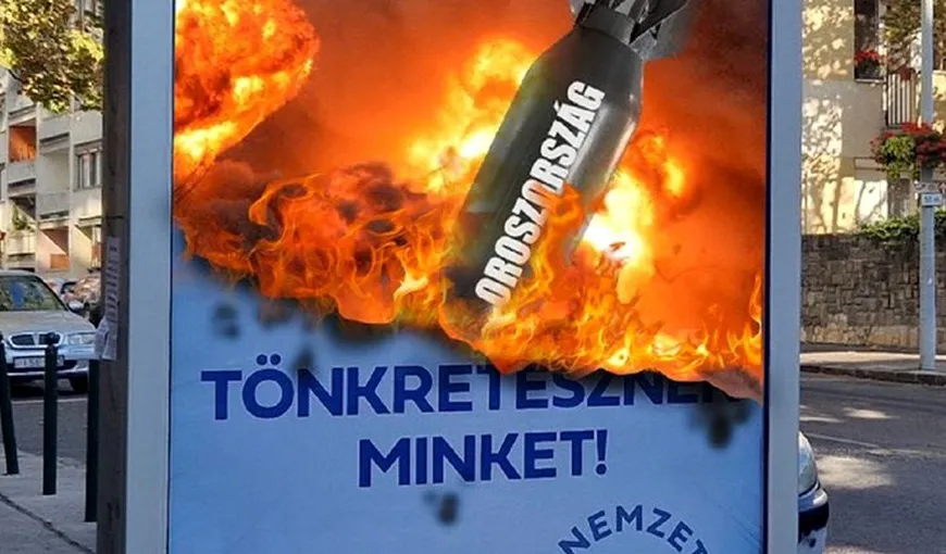 Guvernul Ungariei bagă bani în reclame care critică pedepsirea economică a Rusiei. Viktor Orban compară sancţiunile cu bombe, afişe au apărut în toată ţara VIDEO