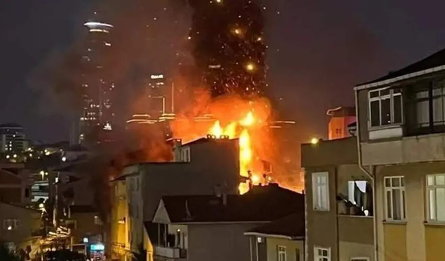 Explozie uriașă, urmată de incendiu într-un cartier rezidențial din Istanbul. Trei persoane și-au pierdut viața