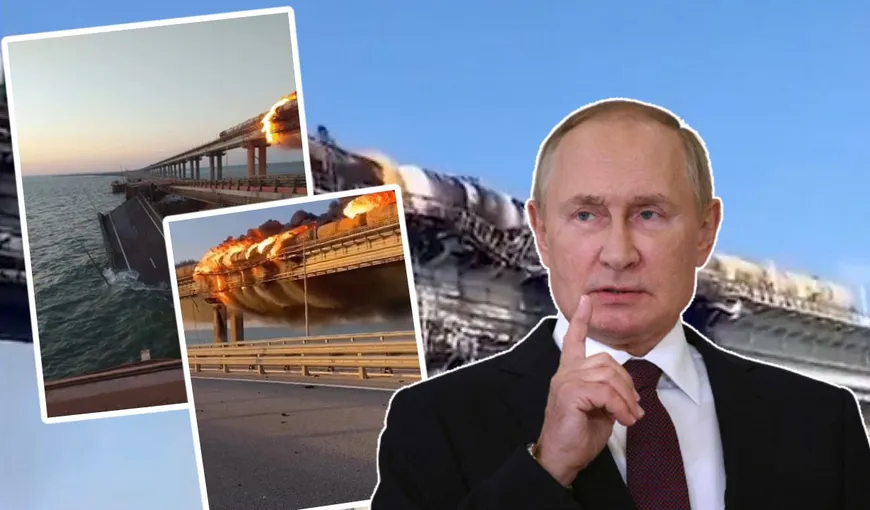 Vladimir Putin, primele declarații după explozia de pe podul Kerci: „Act terorist. Autorii și beneficiarii: serviciile secrete ale Ucrainei”