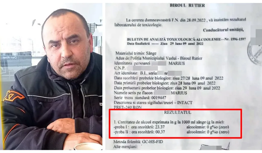 Polițiștii din Vaslui s-au făcut de râs după ce au reținut permisul unui șofer care avea alcoolemia certificată zero: ”Ce să facem dom’le, ceasul rău, pisica neagră”