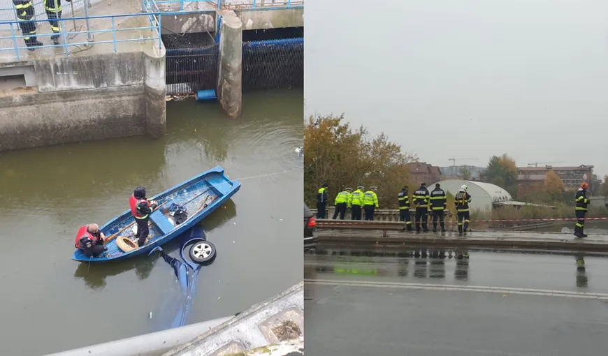 Accident grav în Bucureşti. O maşină cu trei francezi turmentaţi s-a prăbuşit de pe podul din Floreasca FOTO şi VIDEO