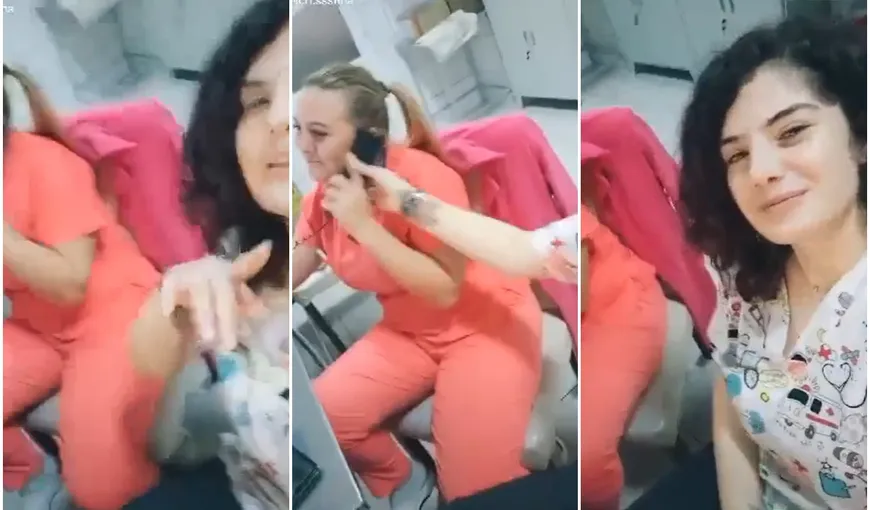 Două asistente medicale se filmează în timp ce se distrează pe ritmuri de manele în timpul programului de lucru. VIDEO