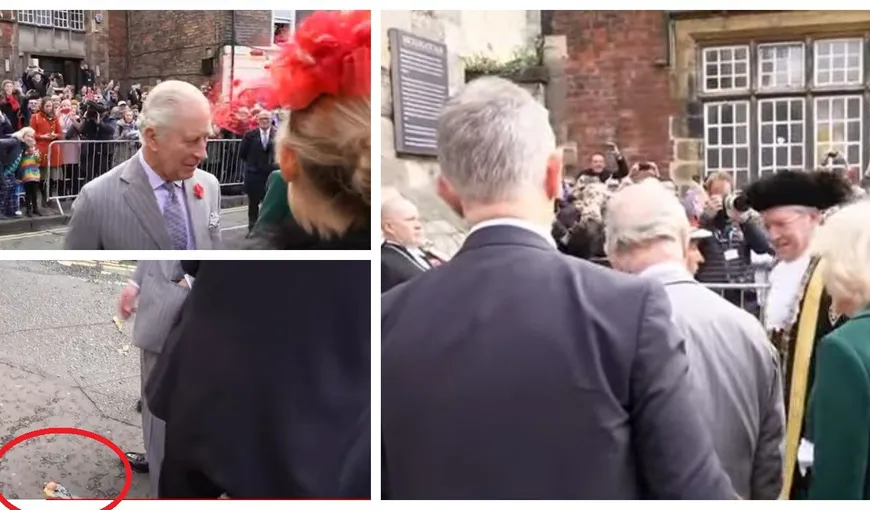Regele Charles III şi regina consoartă Camilla, atacaţi cu ouă în oraşul York – VIDEO