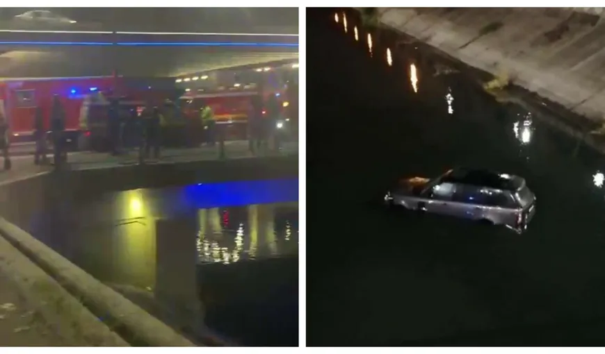 Un șofer a plonjat cu mașina în râul Dâmbovița din Capitală