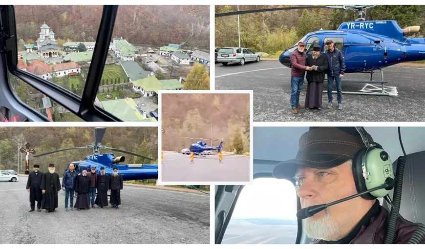 Ce tupeu! Directorul editurii „Lumea credinței“ a lăsat modestia deoparte și s-a dus în pelerinaj cu elicopterul la Mănăstirea Lainici din Gorj. Traficul în zonă a fost blocat