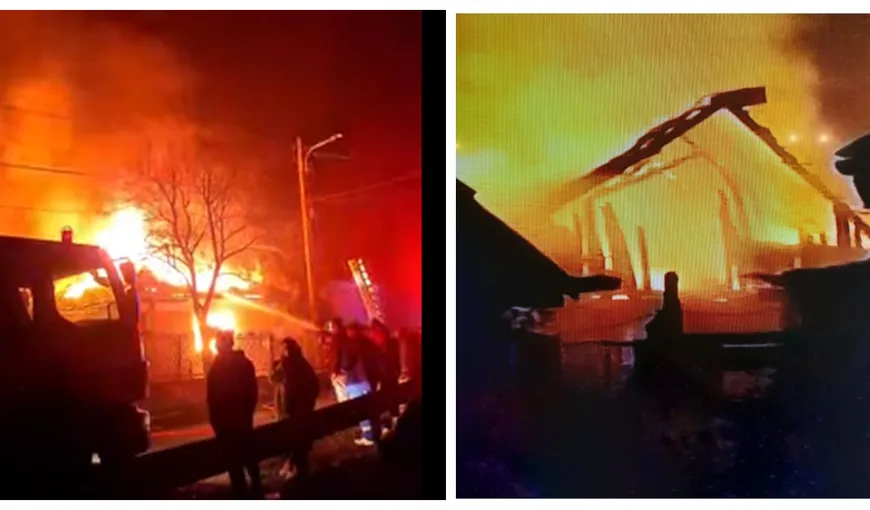 Incendiu violent la Aiudul de Sus. O locuință s-a făcut scrum. Nu au fost victime