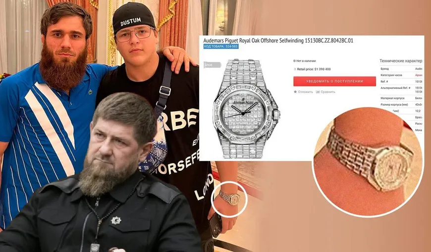 Fiul de 14 ani al lui Kadîrov poartă la mână un ceas elvețian de 1,4 milioane de dolari, din aur alb cu diamante