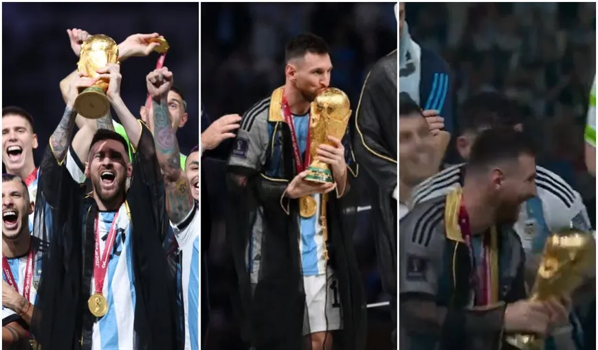 Lionel Messi a primit trofeul Campionatului Mondial îmbrăcat într-o haină tradițională din Qatar