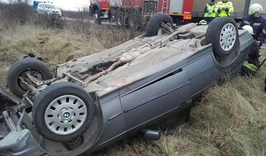 Accident soldat cu doi morţi pe Autostrada Bucureşti-Ploieşti. O maşină a ieșit prin parapetul de protecție şi a căzut de la o înălţime de 5 metri