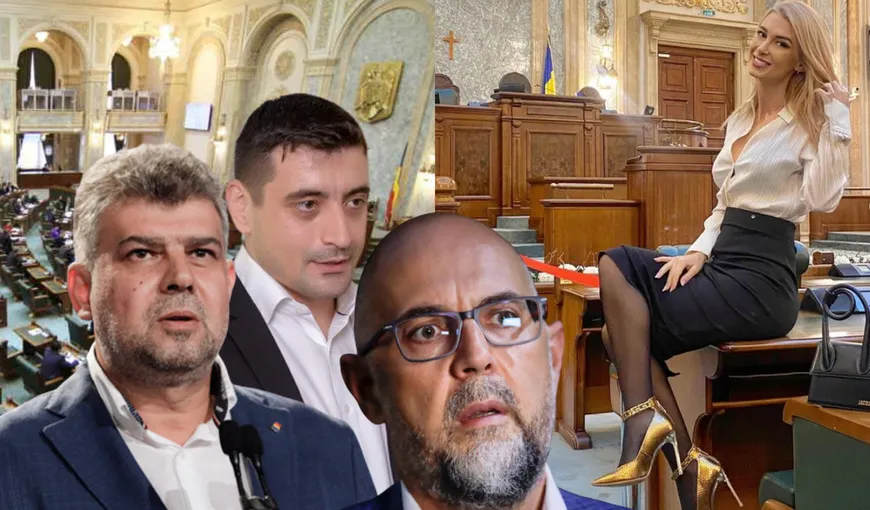 FOTO: Andreea Bălan a întors toate privirile în Parlament: „Ce legi aș da!”. Ce a făcut sexy-cântăreața în instituția lui Ciolacu, Simion și Cîțu