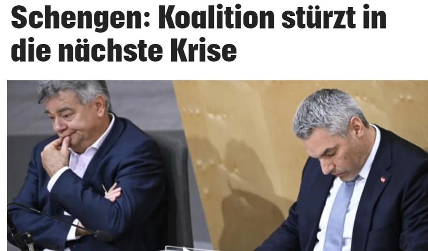 Presa austriacă: Coaliţia guvernamentală de la Viena este în criză din cauza veto-ului faţă de aderarea României la Schengen. Verzii sunt furioşi pe conservatori