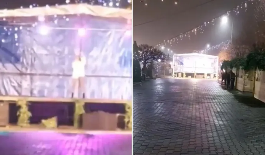 VIDEO Viralul sfârşitului de an. Concert cu spectatori imaginari la Târgul de Crăciun din Calafat: „Hai să aplaudăm mai tare, foarte bine!”