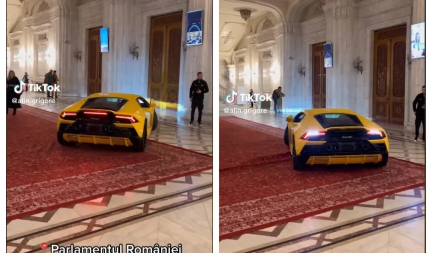Lamborghini rătăcit pe holurile Palatului Parlamentului: „E prea scumpă parcarea cu plată” VIDEO