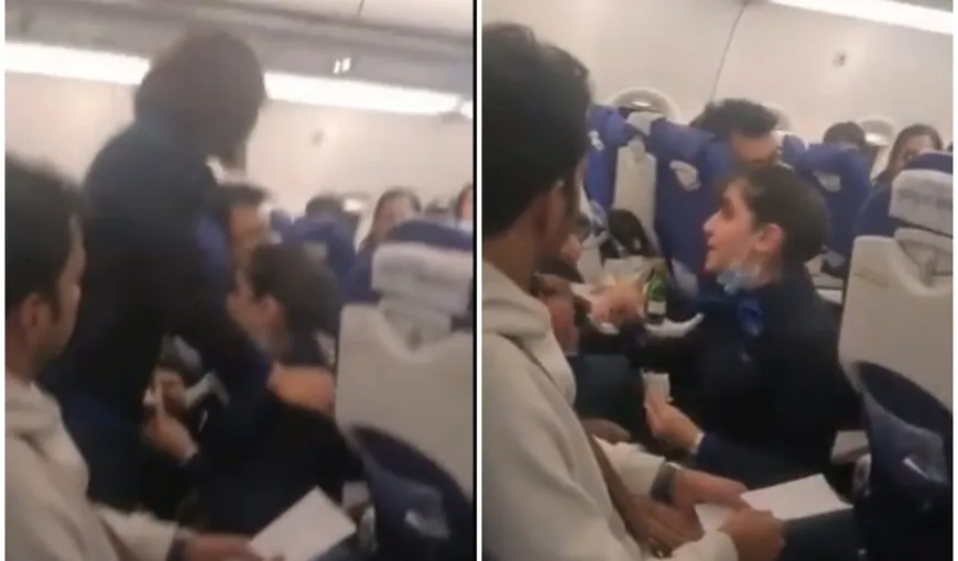 Scandal monstru la bordul unui avion. O stewardesă a izbucnit: „Ține-ți gura, nu sunt servitoarea ta” VIDEO