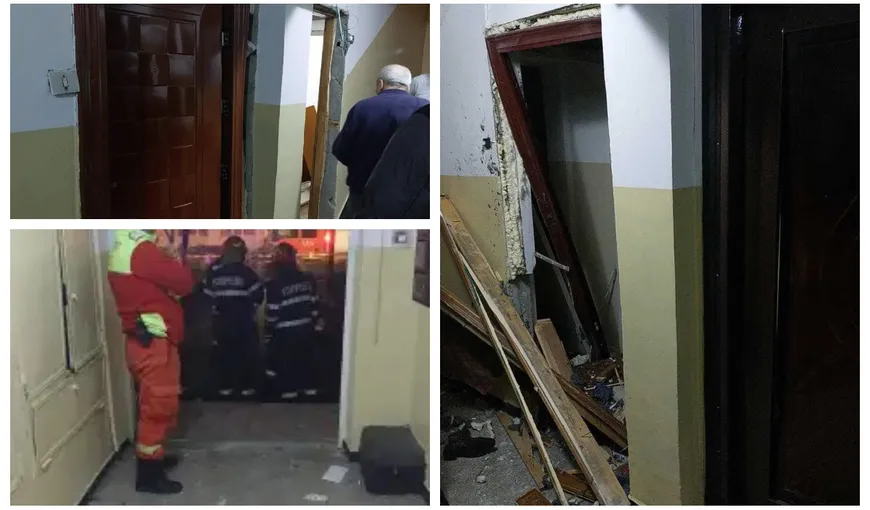 Explozie într-un bloc din Piteşti. O femeie a ajuns la spital și mai multe apartamente sunt avariate 