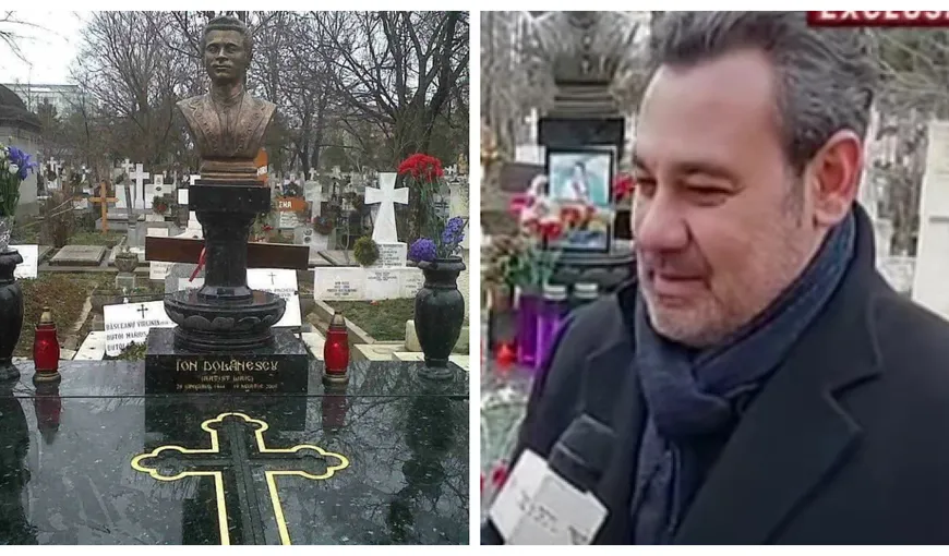 Ionuț Dolănescu, cu ochii în lacrimi la mormântul tatălui său. Regretatul artist ar fi împlinit 79 de ani: „E o zi tristă pentru noi toți”
