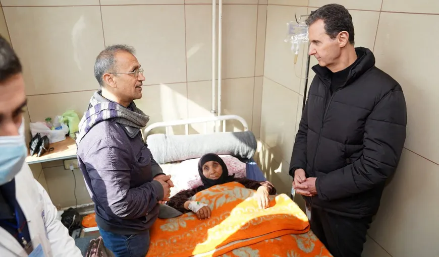 Bashar al-Assad, prima apariţie publică, la cinci zile după cutremurul devastator din Siria. Preşedintele a vizitat un spital din Alep