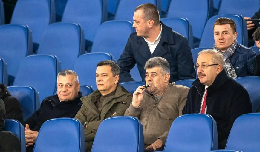 Ciolacu, Grindeanu şi Dîncu, în tribune la Roma. Cei trei susţin CFR Cluj în meciul cu Lazio din Conference League