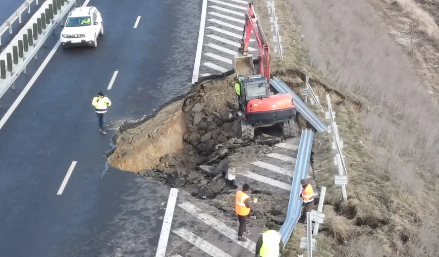 VIDEO: Autostradă din România, ruptă la propriu. Explicația CNAIR | EXCLUSIV